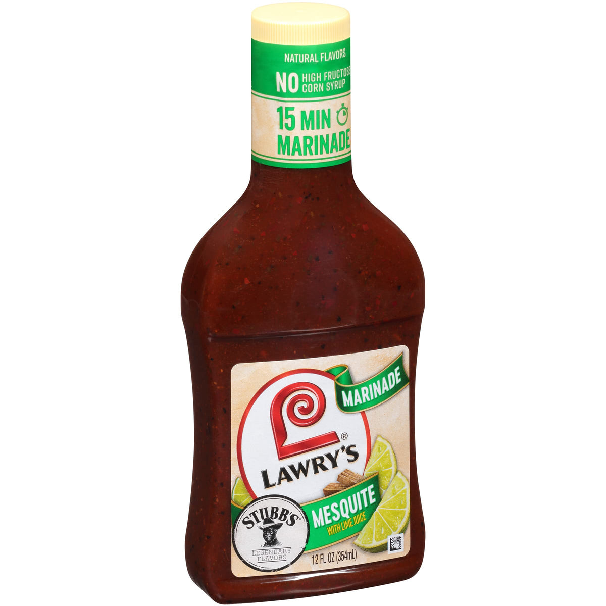 Lawry's Mesquite with Lime Marinade bottle pour boosts smoky citrus flavor for grilling