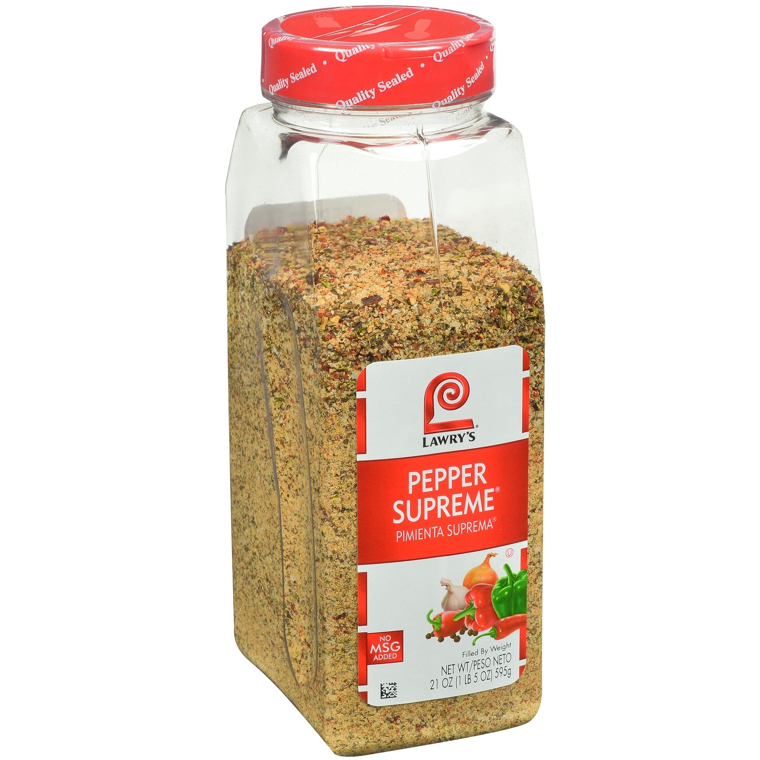 Lawry's Pepper Supreme bottle front showing seven peppers for bold flavor
