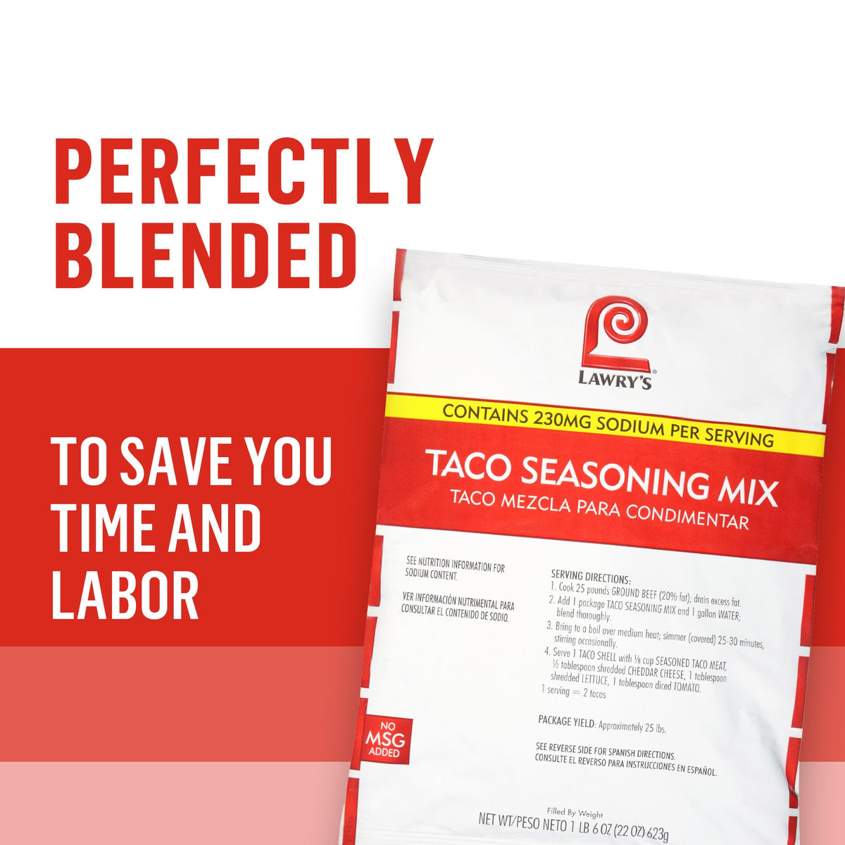 Lawry's premixed spice blend with Chile pepper and paprika for balanced heat