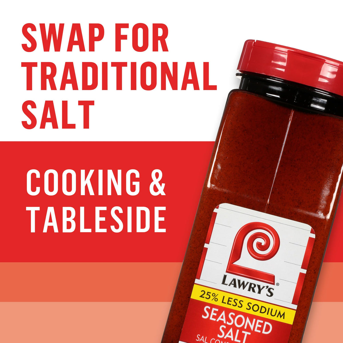 Lawry's seasoning salt sprinkled over roasted vegetables for enhanced aroma.