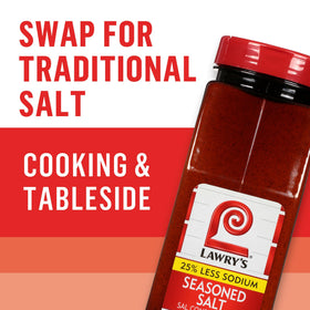 Lawry's seasoning salt sprinkled over roasted vegetables for enhanced aroma.