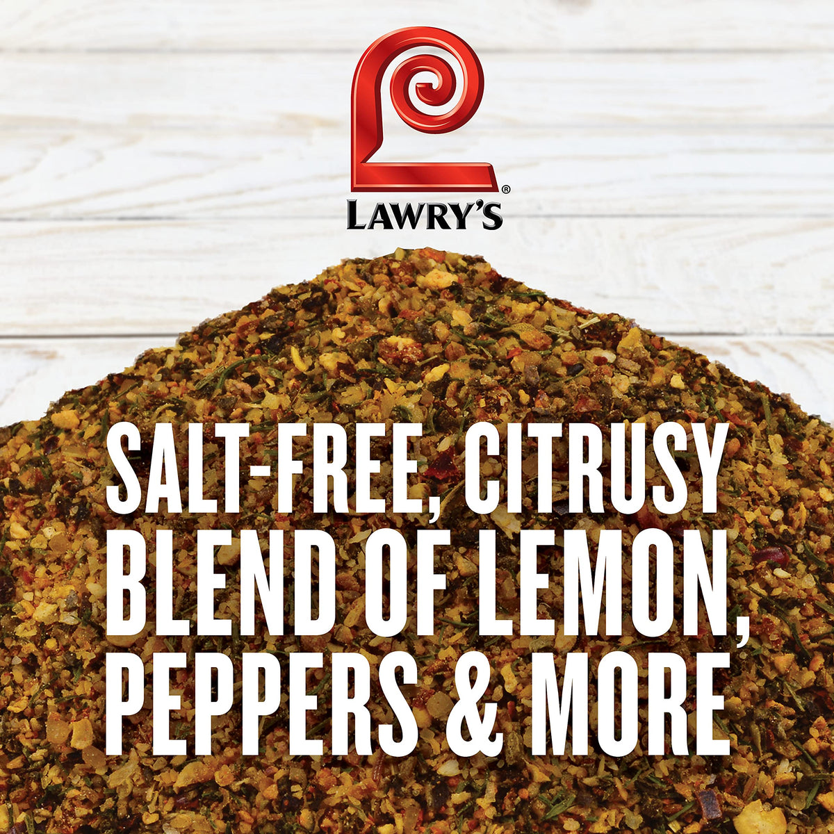 Lawry's Salt-Free Lemon & Pepper marinade applied to seafood for citrus tang