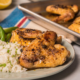 Lawry's Seasoned Pepper on potatoes enhances flavor and color.