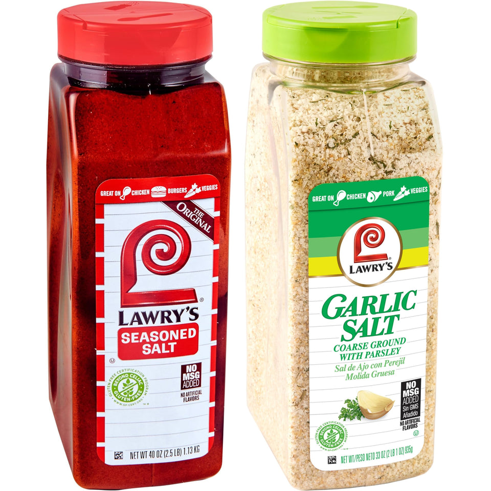 Lawry's Seasoned Salt 40 oz bottle ready for roasting and grilling