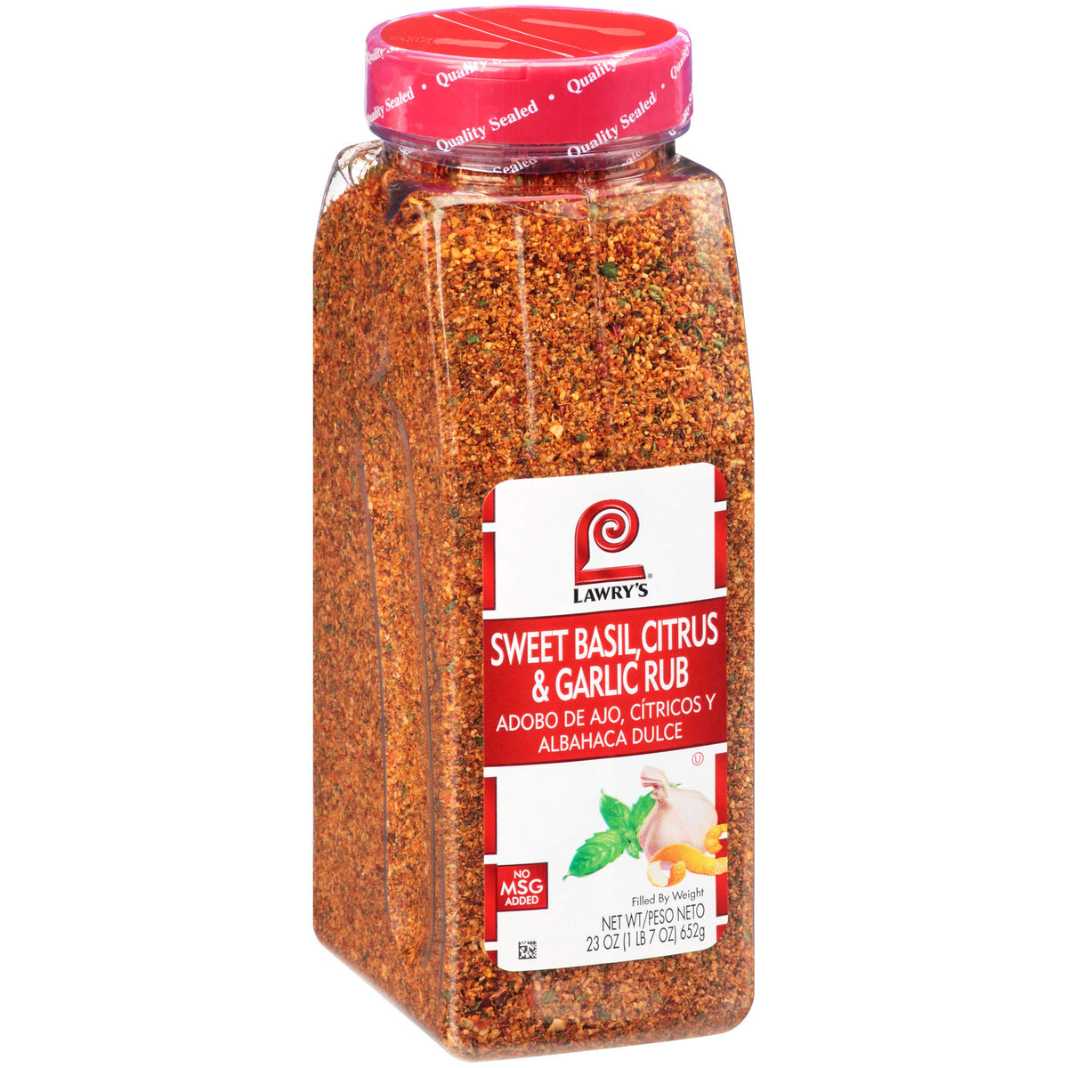 Lawry's Sweet Basil Citrus Garlic Rub jar ready for roasting