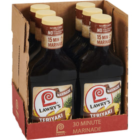 Lawry's Teriyaki with Pineapple Juice bottle ready to marinate chicken for weeknight flavor.