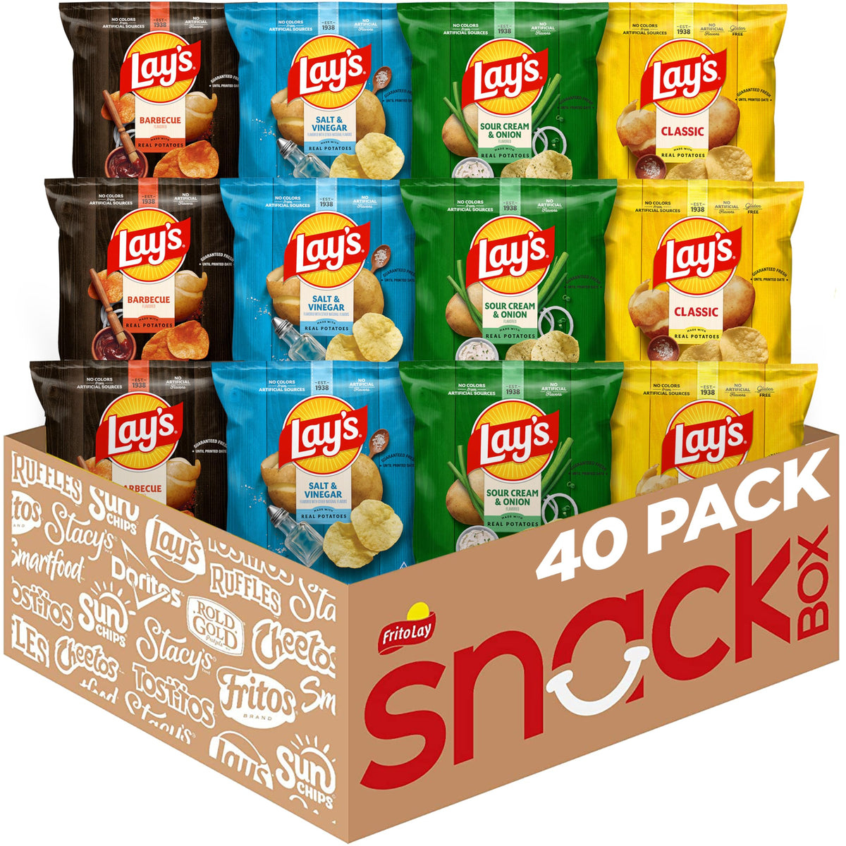 Lay's Barbecue 1oz bag front view for bold, on-the-go snacking.