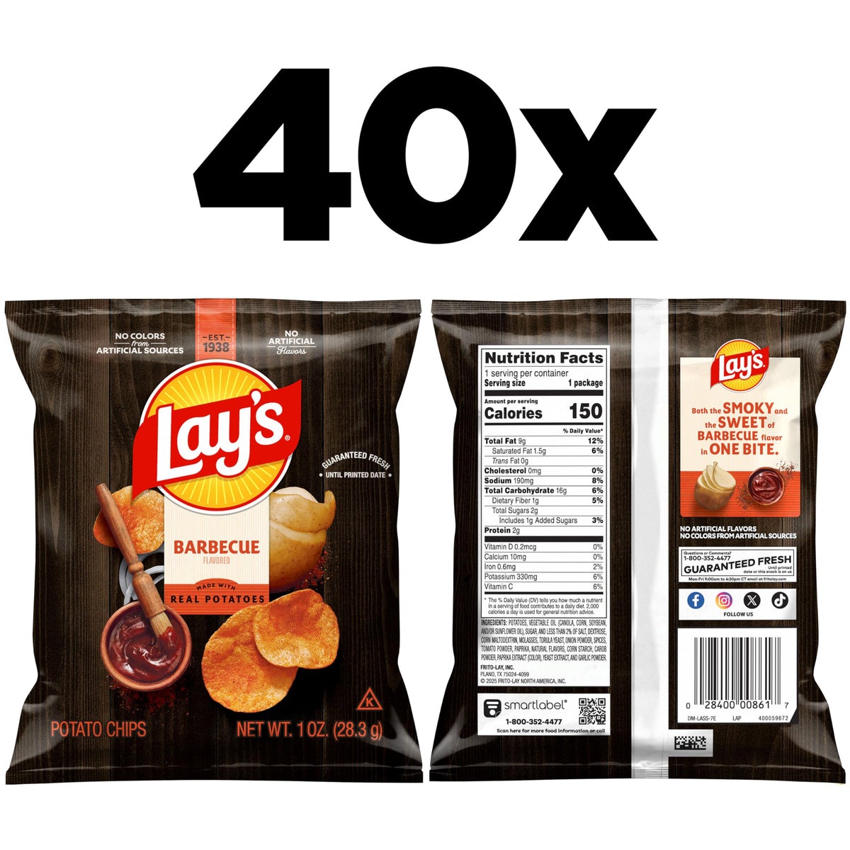 Lay's barbecue chips close-up shows crispy texture and bold barbecue aroma.