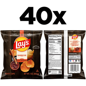 Lay's barbecue chips close-up shows crispy texture and bold barbecue aroma.