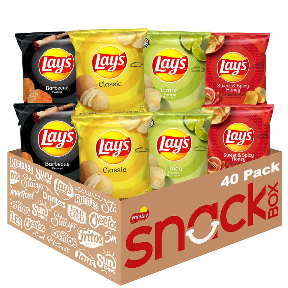Lay's Classic chips bags for sharing and on-the-go snacking.