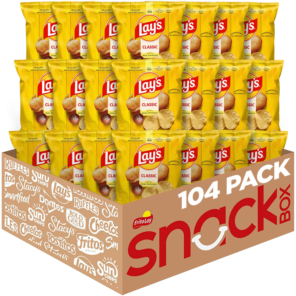 Lay's Classic potato chips bag for on-the-go snacking.