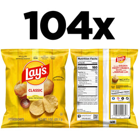 Lay's Classic potato chips close-up shows crisp texture.