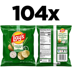 Lay's Sour Cream & Onion close-up showing crispy texture and tangy flavor.