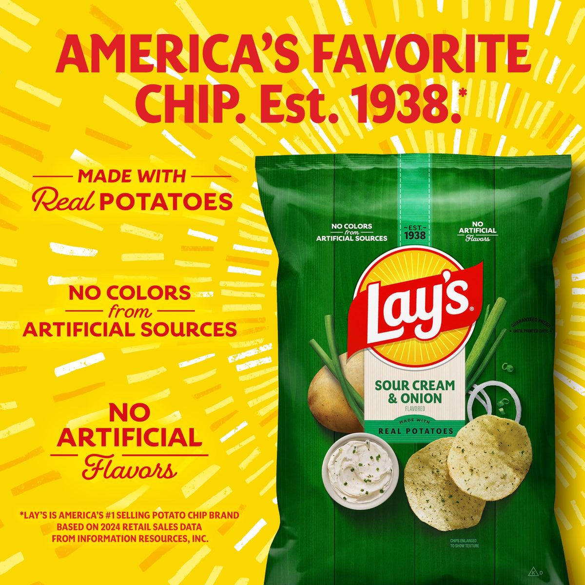 Lay's Sour Cream & Onion bag open, inviting quick gatherings and sharing.