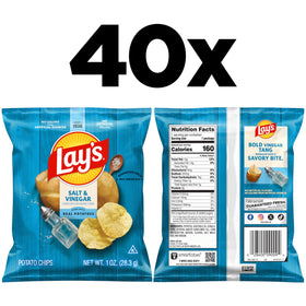 Lay's Salt & Vinegar chips close-up; shareable flavorful crunch