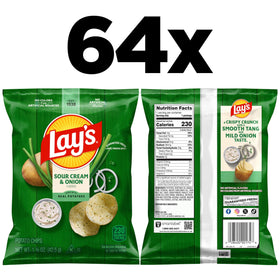 Lay's Sour Cream & Onion chip closeup showing crisp texture for snack cravings.