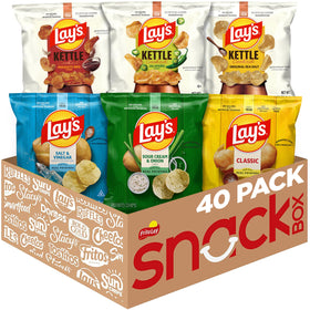 Lay's variety-pack front view shows multiple flavors for shareable snacking.