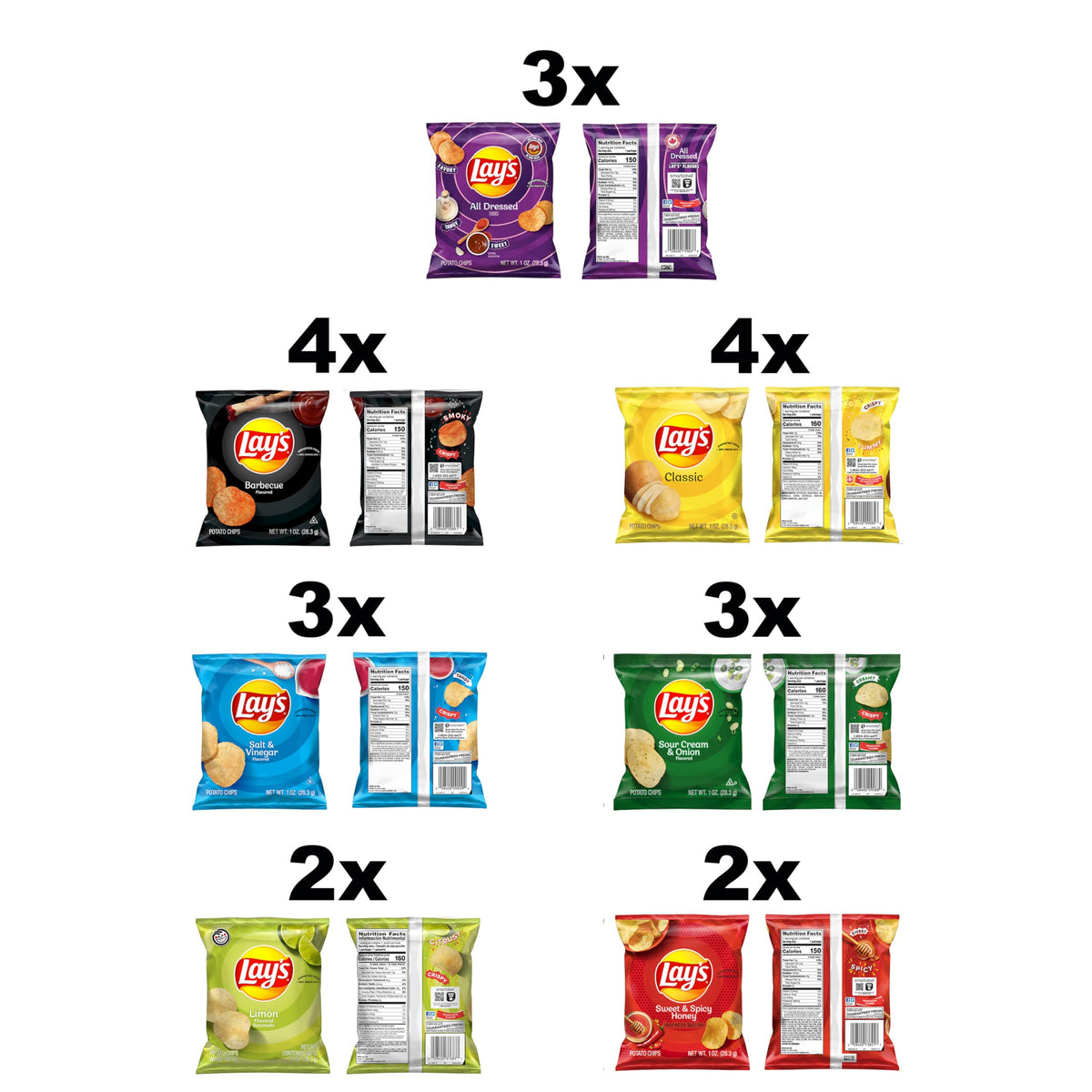 Lay's Salt & Vinegar chips in assortment, a tangy option for quick lunches.