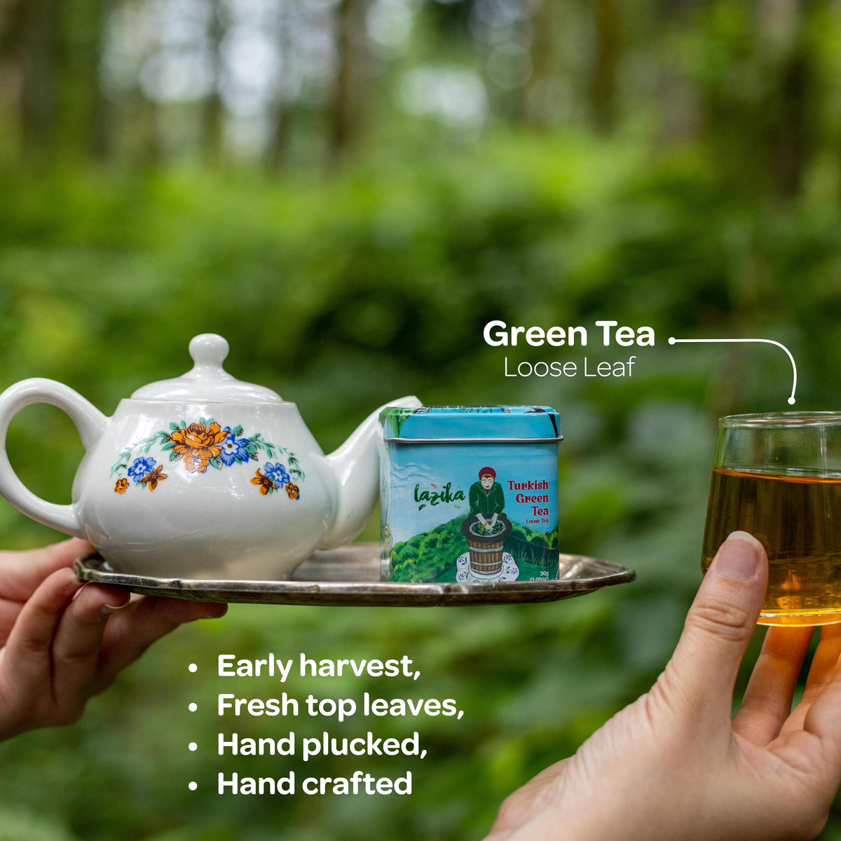 Lazika gift set metal tins with elegant artwork for tea lovers