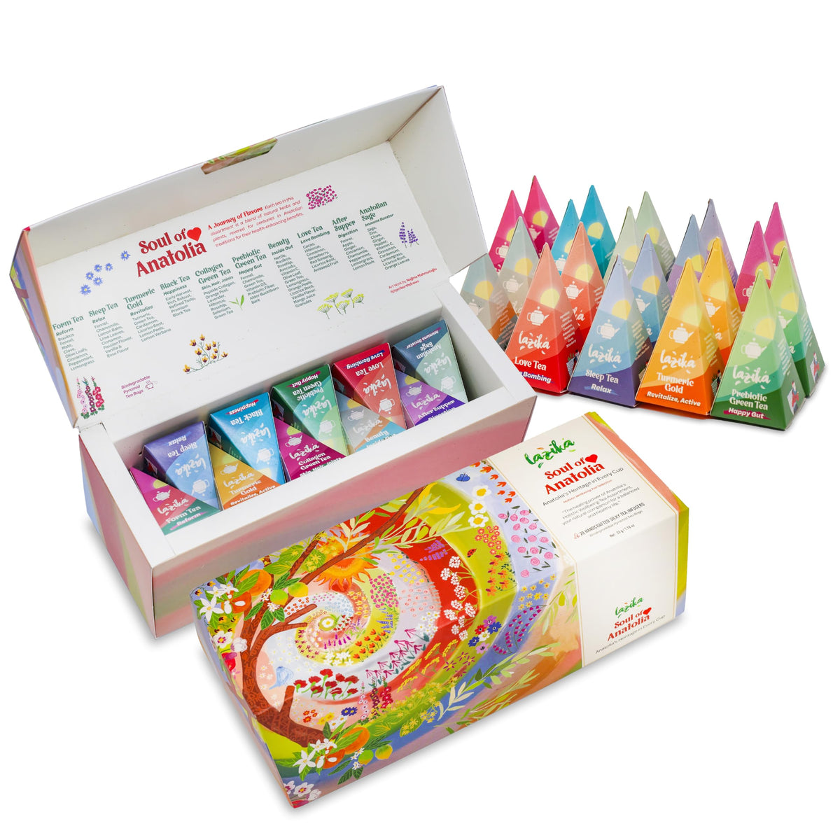 LAZIKA tea sampler gift box shows premium presentation for tea lovers