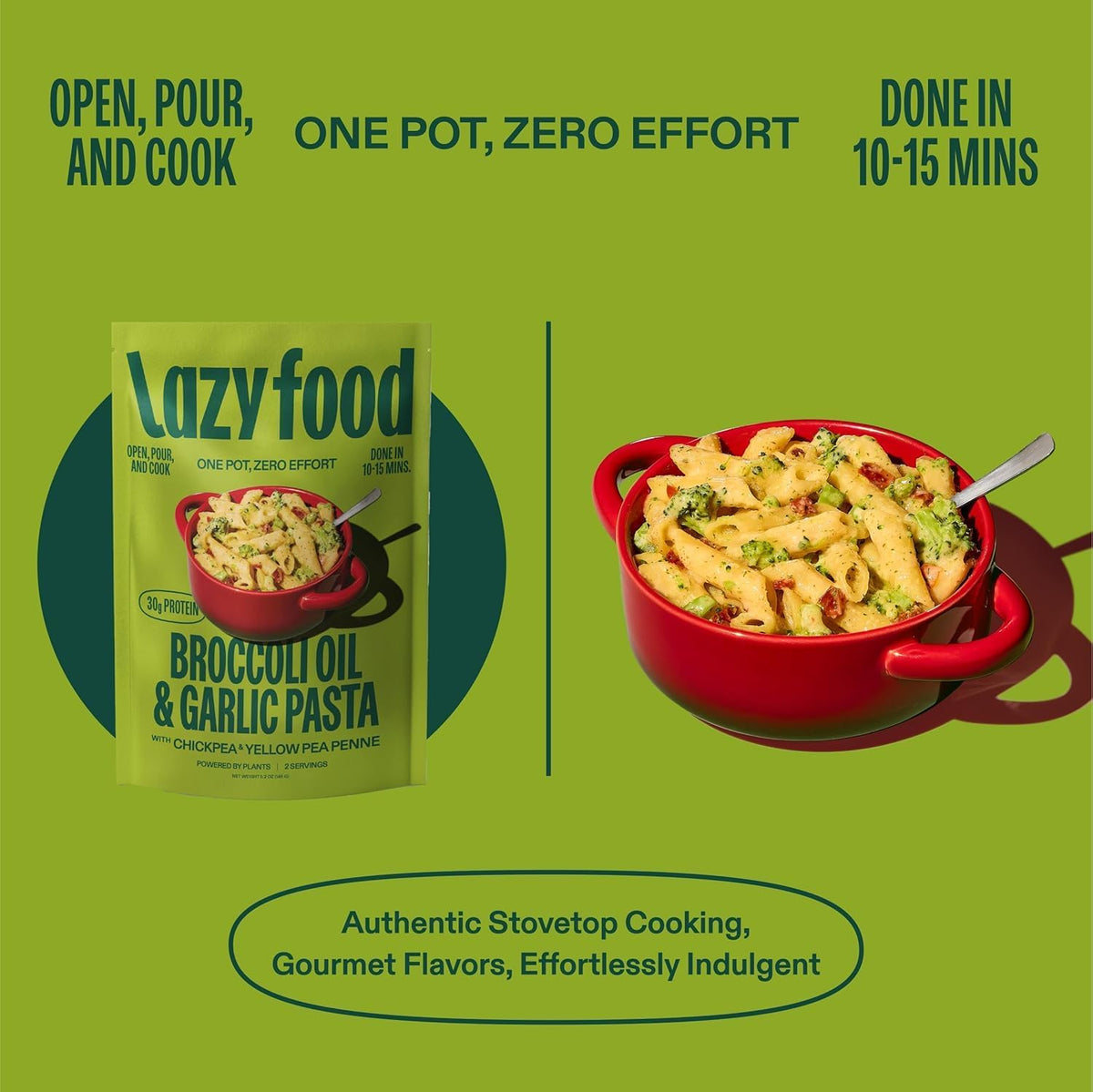 Lazy Food chef-crafted flavor delivers restaurant-style pasta at home.