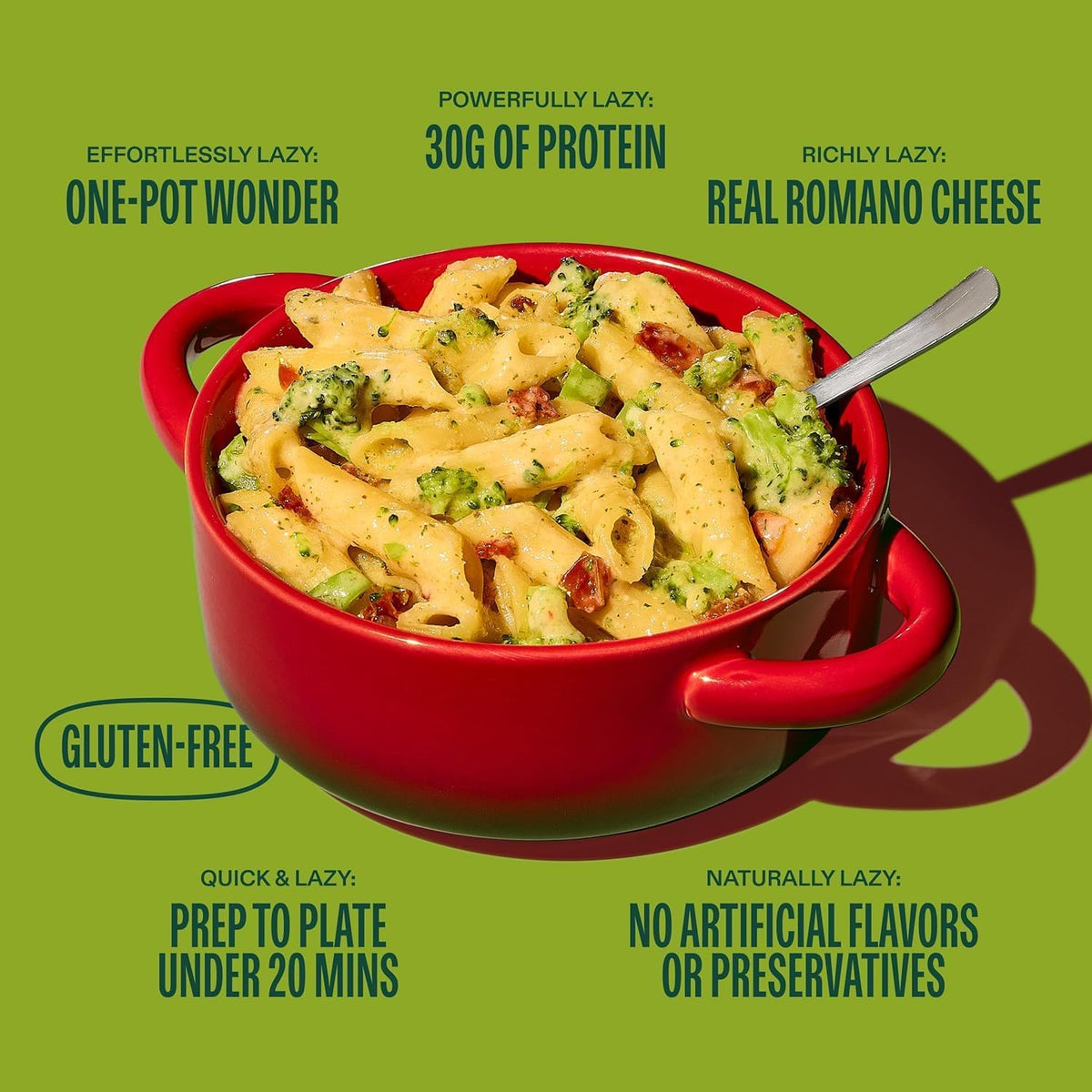 Lazy Food low-glycemic pasta supports steady energy across busy days.