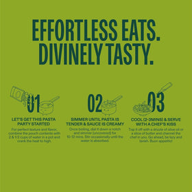 Lazy Food ready-to-eat pasta meals offer flexible topping ideas.