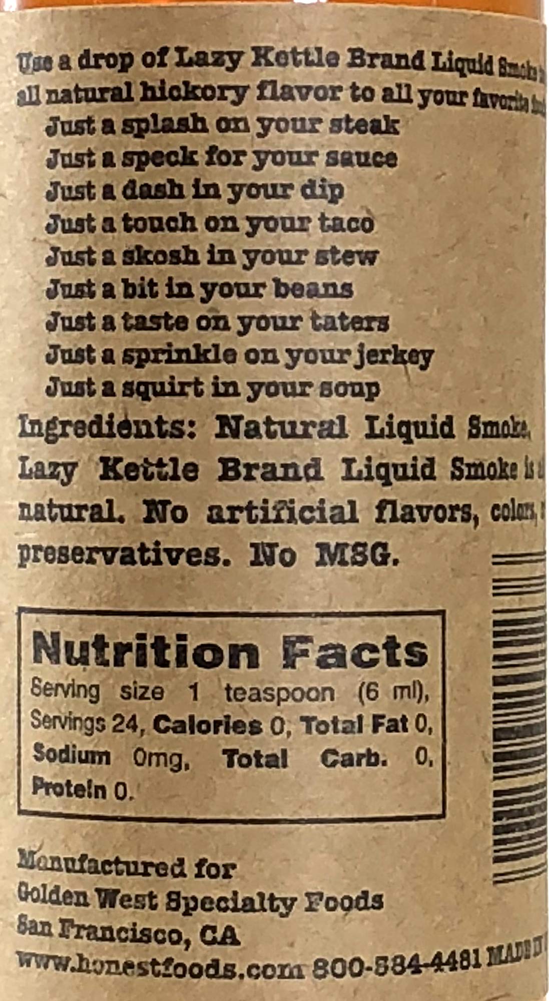 Lazy Kettle Hickory liquid smoke bottle elevates sauces and dressings