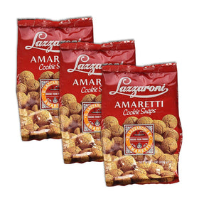 Lazzaroni Amaretti Snaps packaging closeup, ideal for gifting and display.
