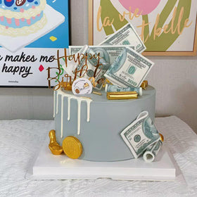 LcingTify cupcake picks with 100-dollar design for celebrations.