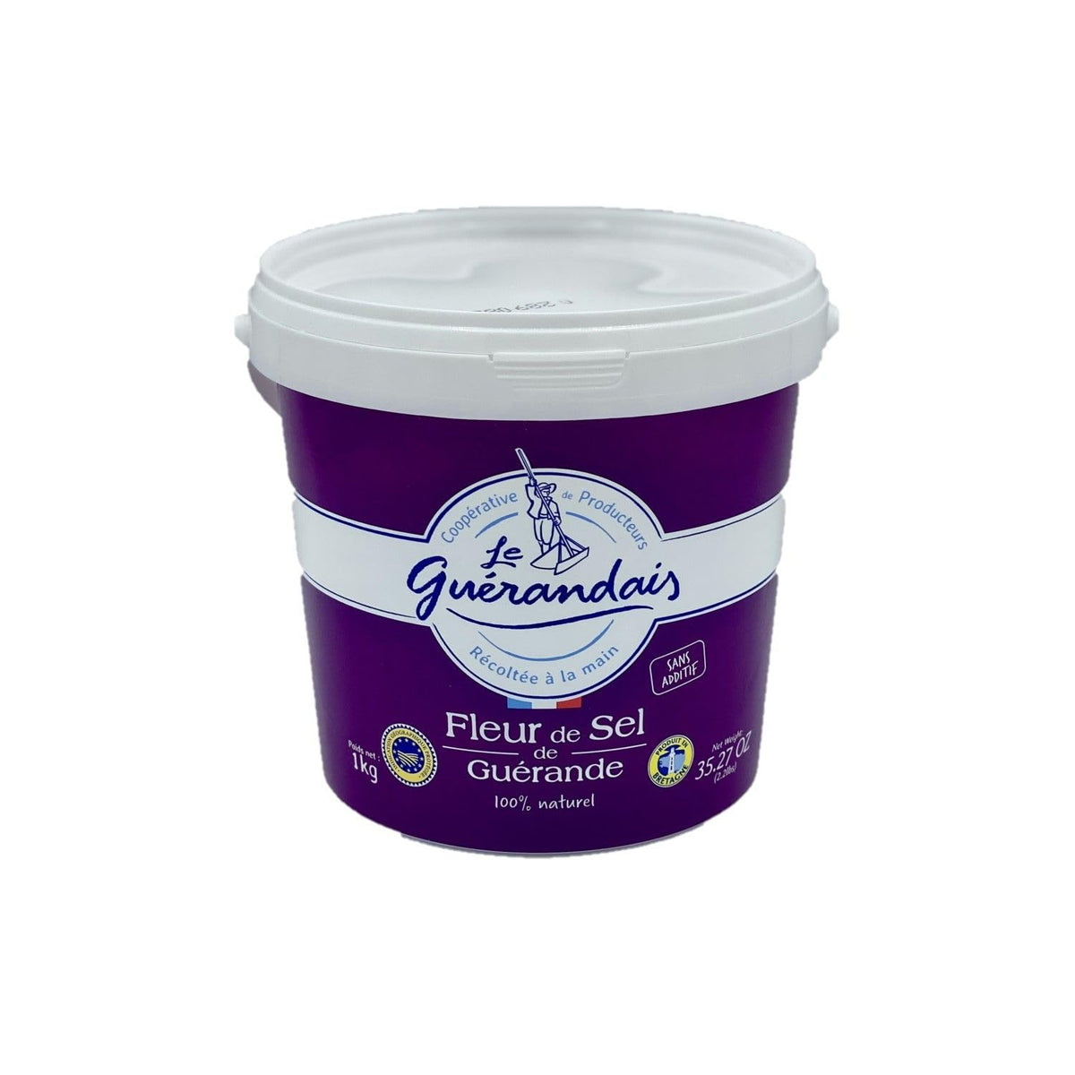 LE GUÉRANDAIS Guerande sea salt bucket 2.2 lbs for everyday seasoning.