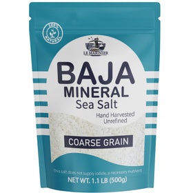 Le Marinier Baja salt coarse grain in bag shows authentic hand-harvested flavor for finishing dishes
