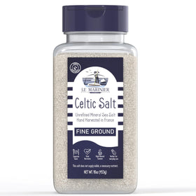Le Marinier Celtic Salt front label for everyday seasoning with authentic French purity.