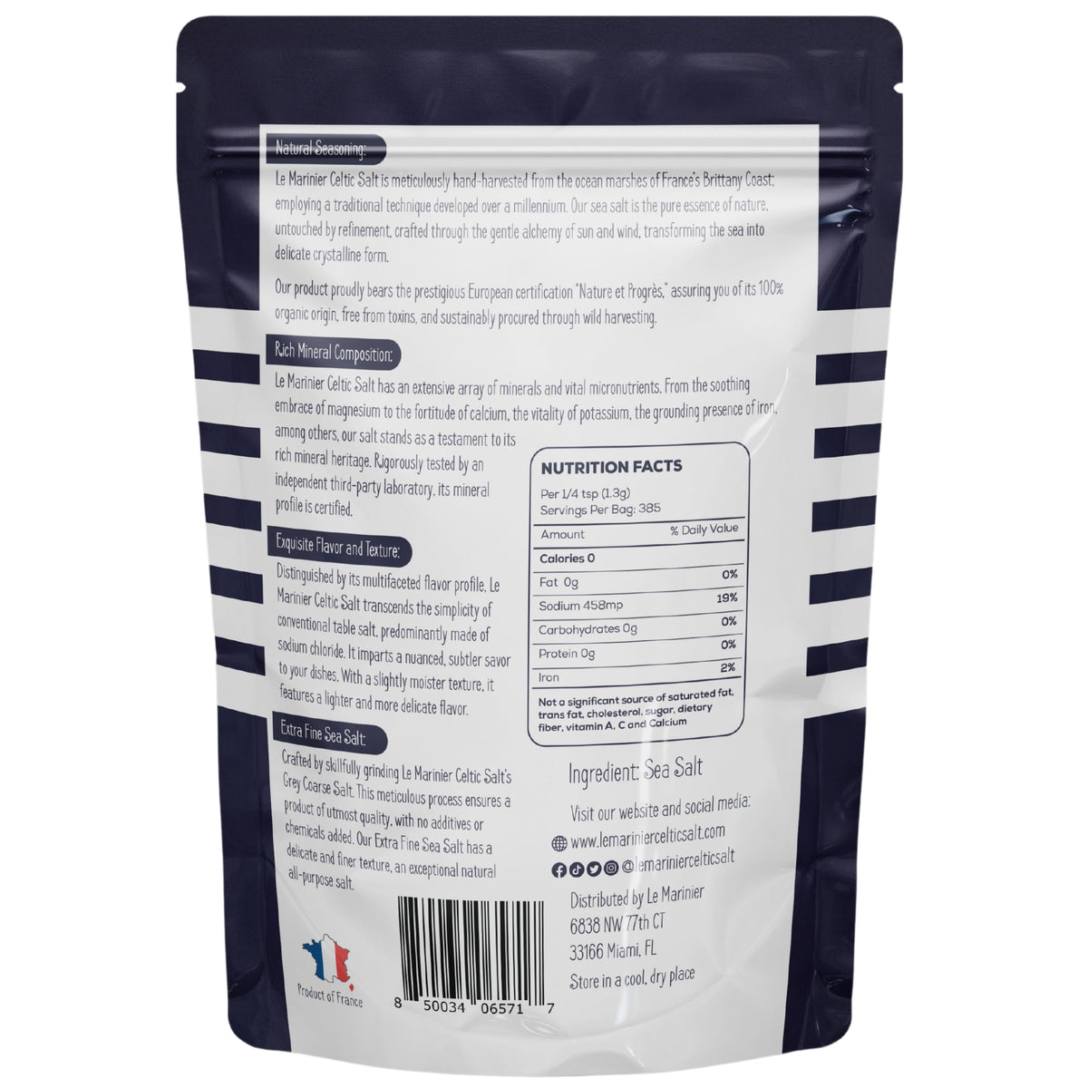 LE MARINIER Celtic Salt hand-harvest scene highlights natural additive-free origins
