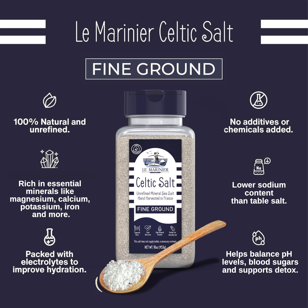 Le Marinier refillable shaker ready for kitchen use and table seasoning.
