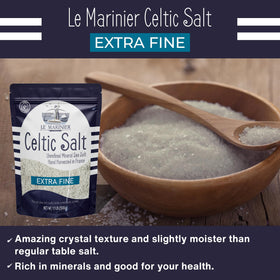 LE MARINIER Celtic Salt paired with vegetables or seafood enhances flavor