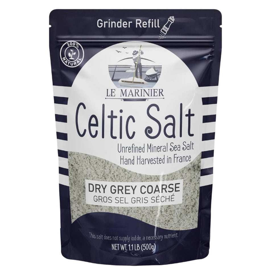 LE MARINIER Dry Grey Coarse sea salt crystals for grinder finishing and seasoning