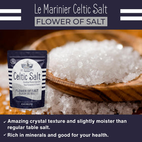 Le Marinier Fleur de Sel shaker with seafood dish