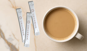Le Must travel-ready creamer sachet shown for coffee on the go.