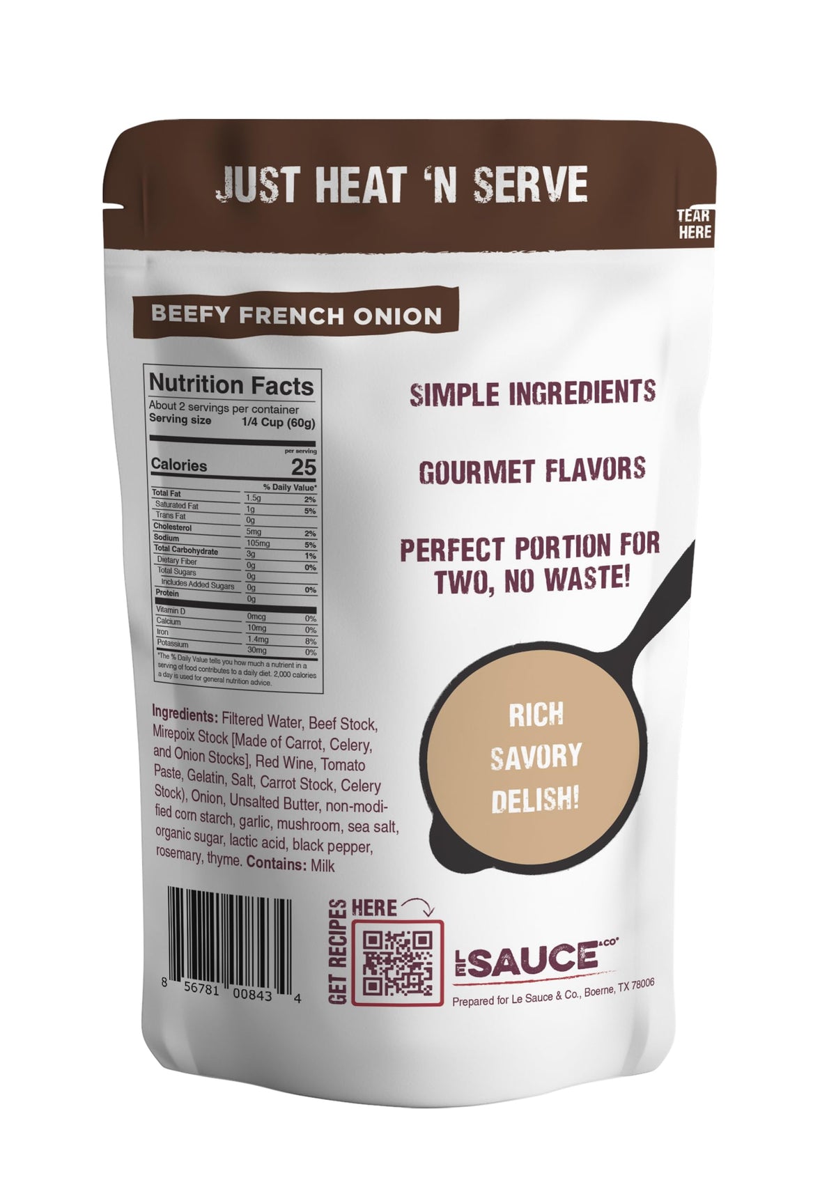 Le Sauce & Co gluten-free beef gravy four-serving package adds flavor