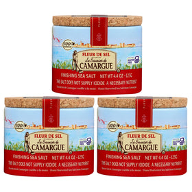 Le Saunier De Camargue Fleur de Sel bottle closeup for finishing dishes