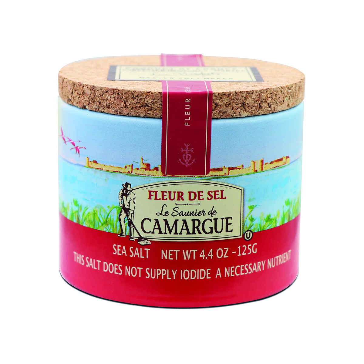 Le Saunier de Camargue cork-top container close-up