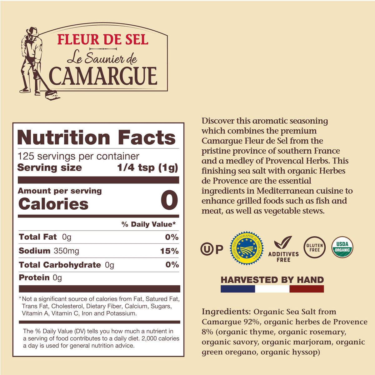 Le Saunier De Camargue Fleur De Sel cork-top container preserves aroma