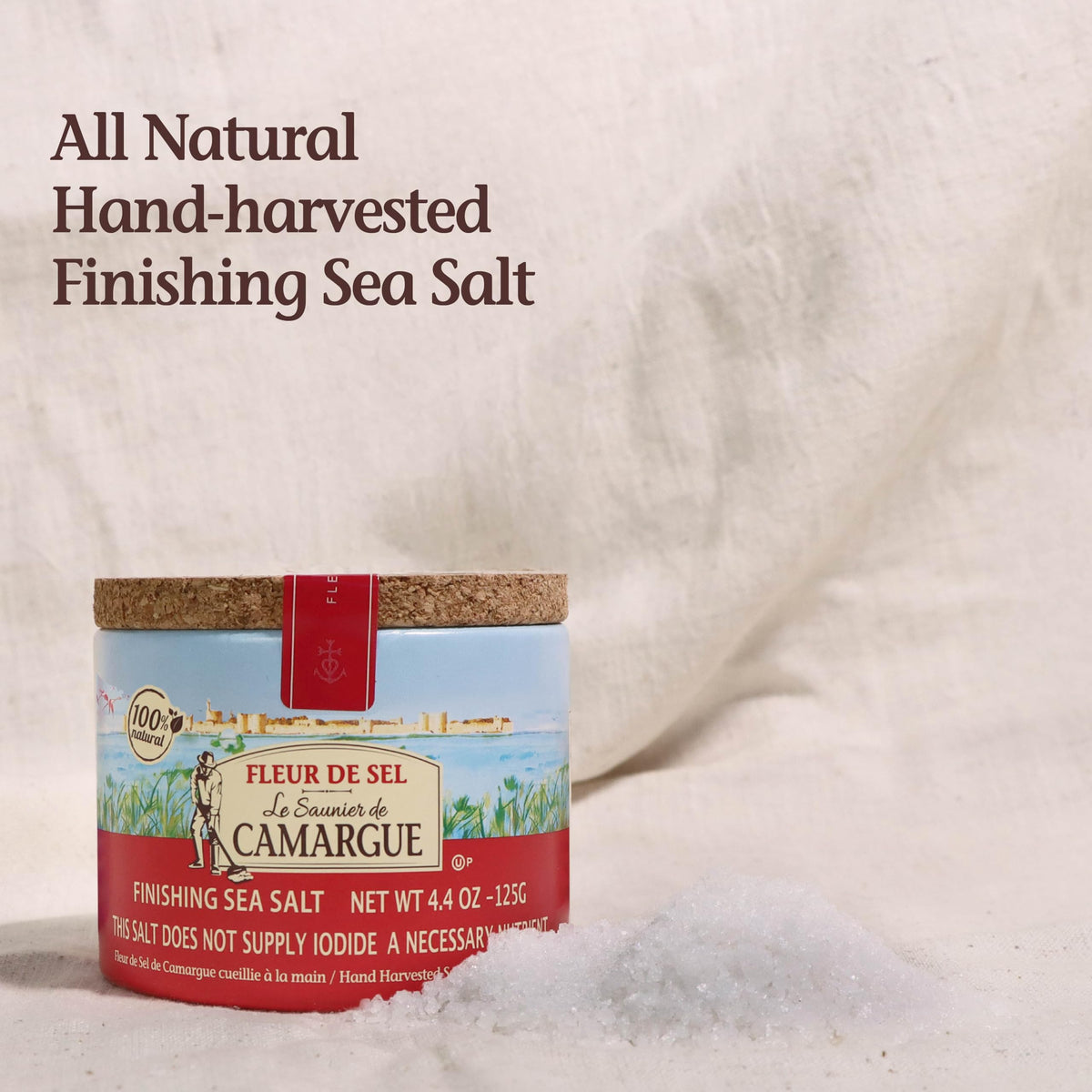 Le Saunier De Camargue fleur de sel on meat enhances flavor with a subtle crunch.