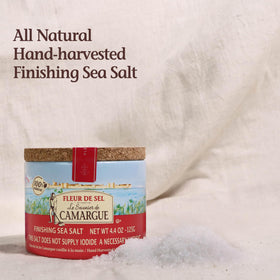 Le Saunier De Camargue fleur de sel on meat enhances flavor with a subtle crunch.