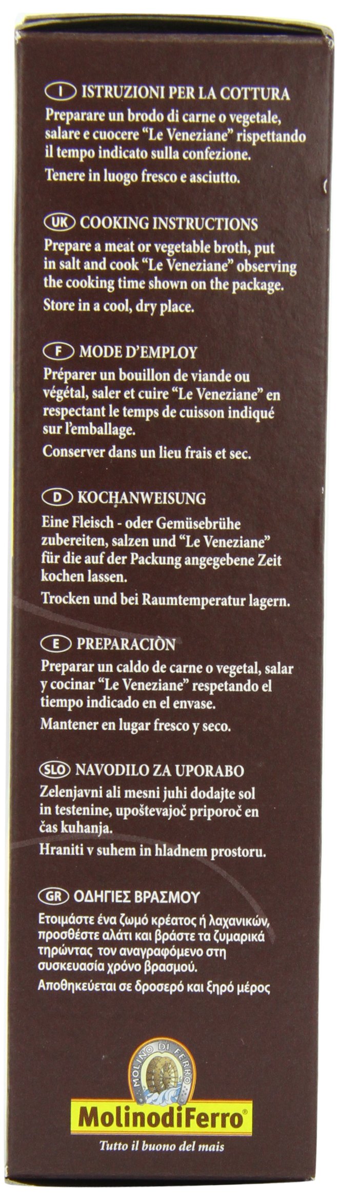 Le Veneziane Anellini Pastina ingredients highlight gluten-free option
