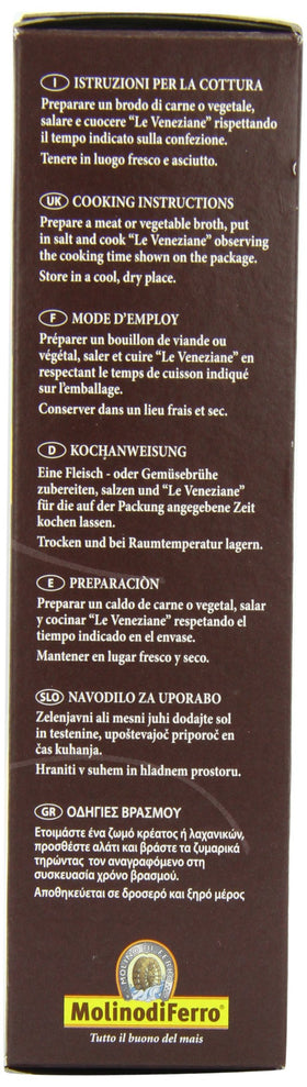 Le Veneziane Anellini Pastina ingredients highlight gluten-free option