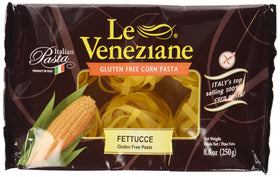 Le Veneziane Italian Fettucee package front view, gluten-free and easily digestible option.