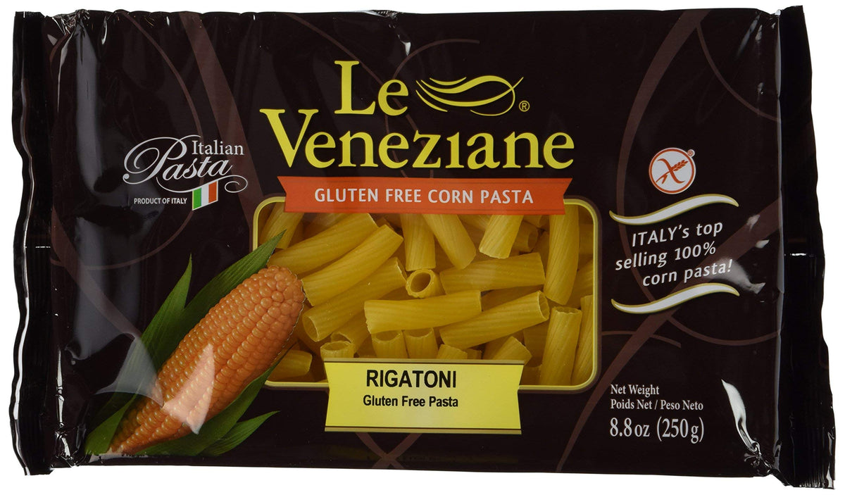 Le Veneziane gluten-free rigatoni pasta pack of four for quick weeknight meals.
