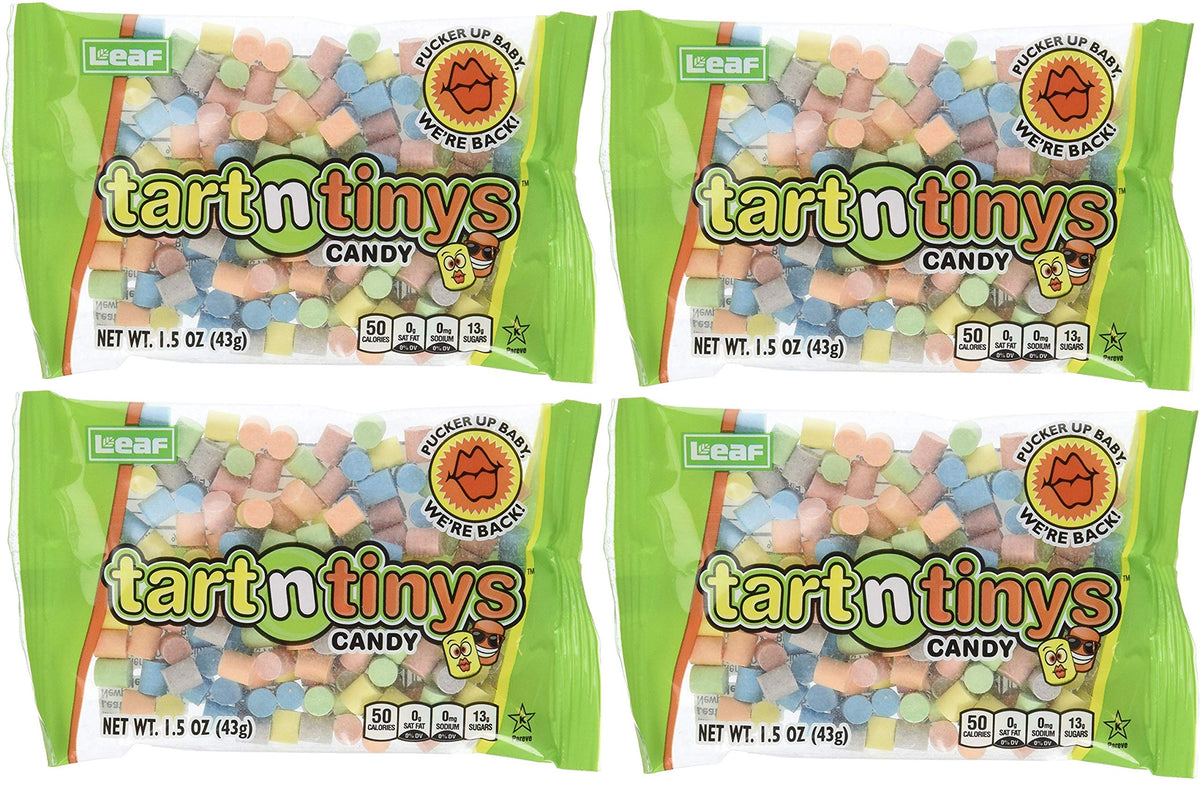 Leaf Brands Tart n Tinys pack with five flavors, ideal for on-the-go snacking.